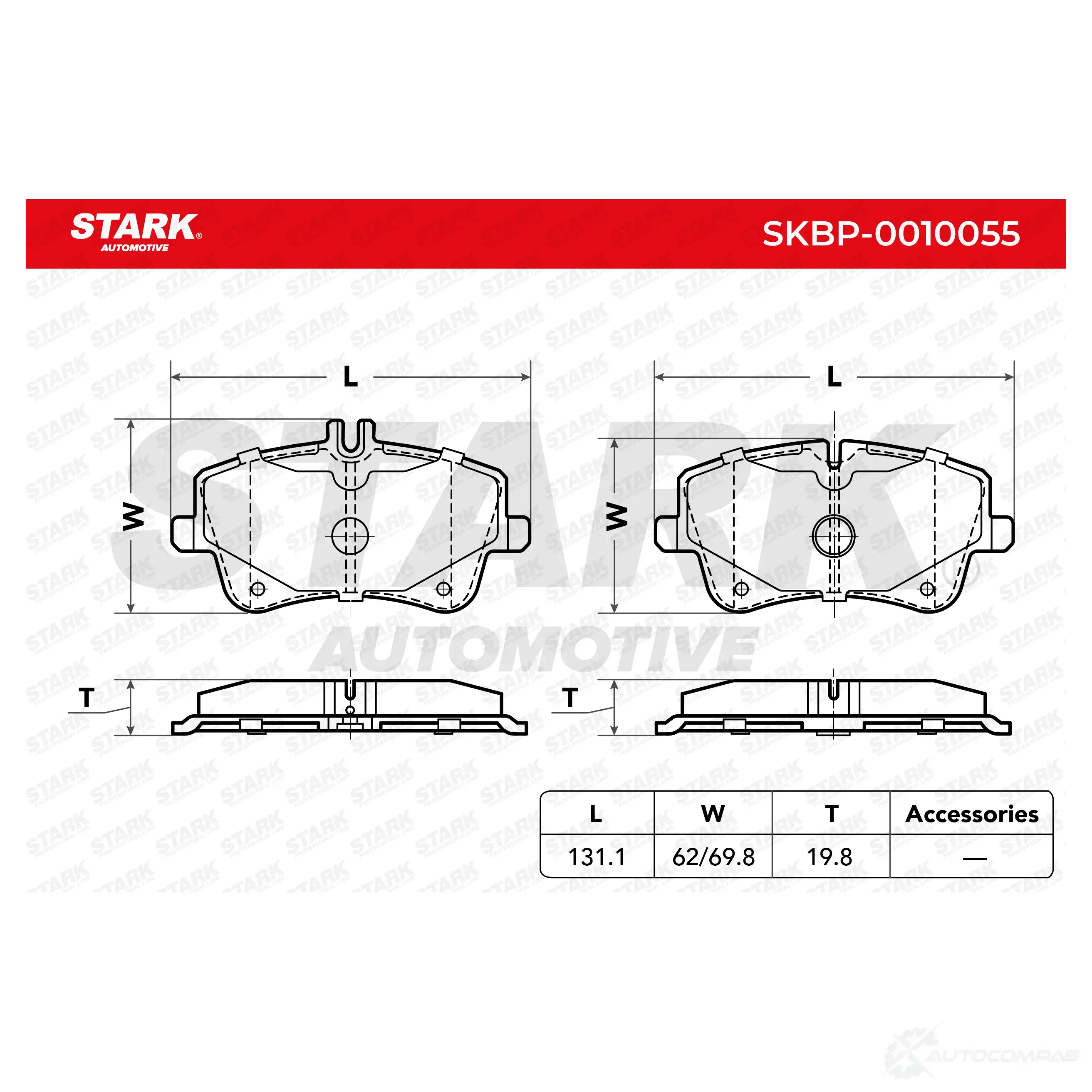 Тормозные колодки, комплект STARK skbp0010055 1437781336 H ZTEY6 изображение 1