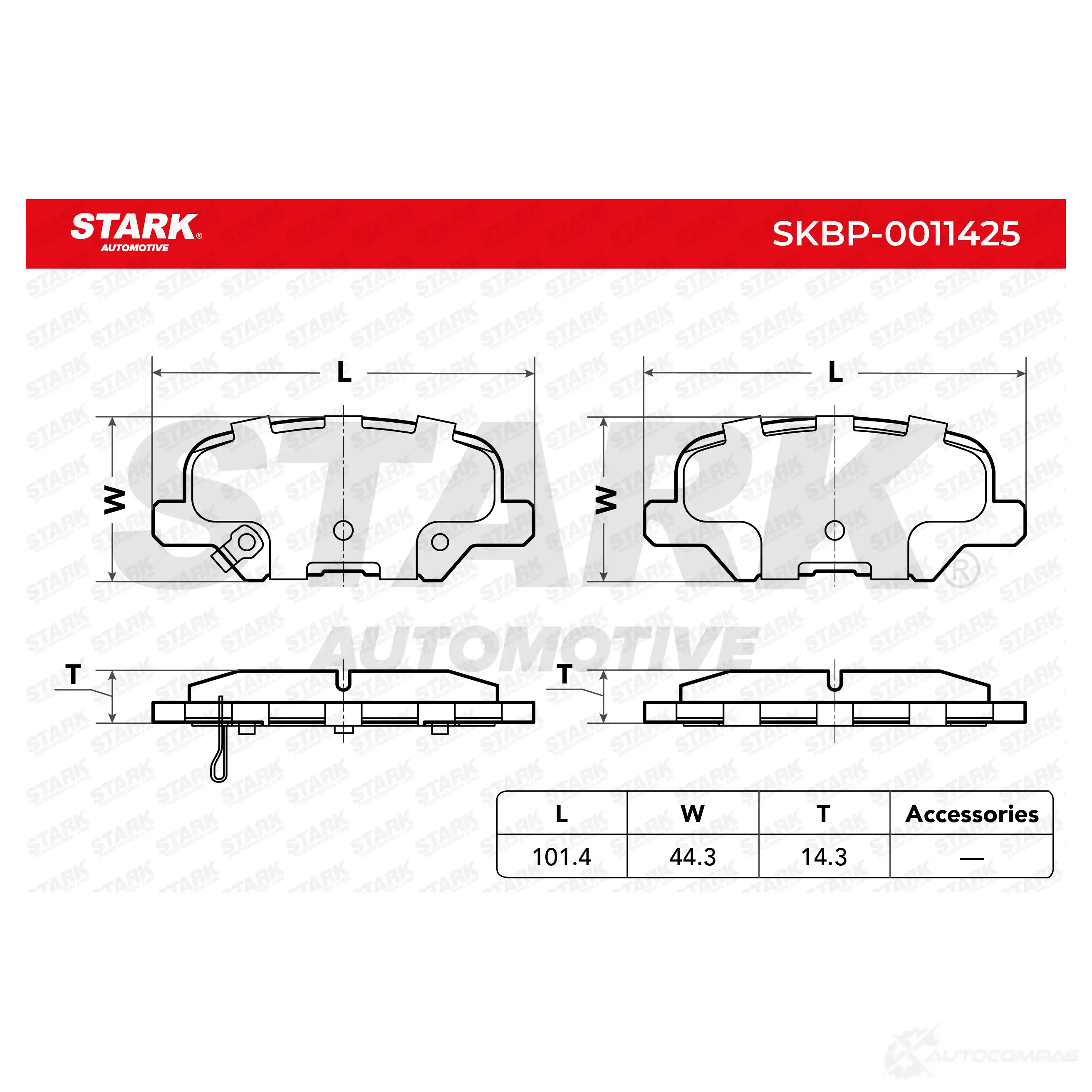 Тормозные колодки, комплект STARK 1437779845 L GNIZ8K skbp0011425 изображение 1