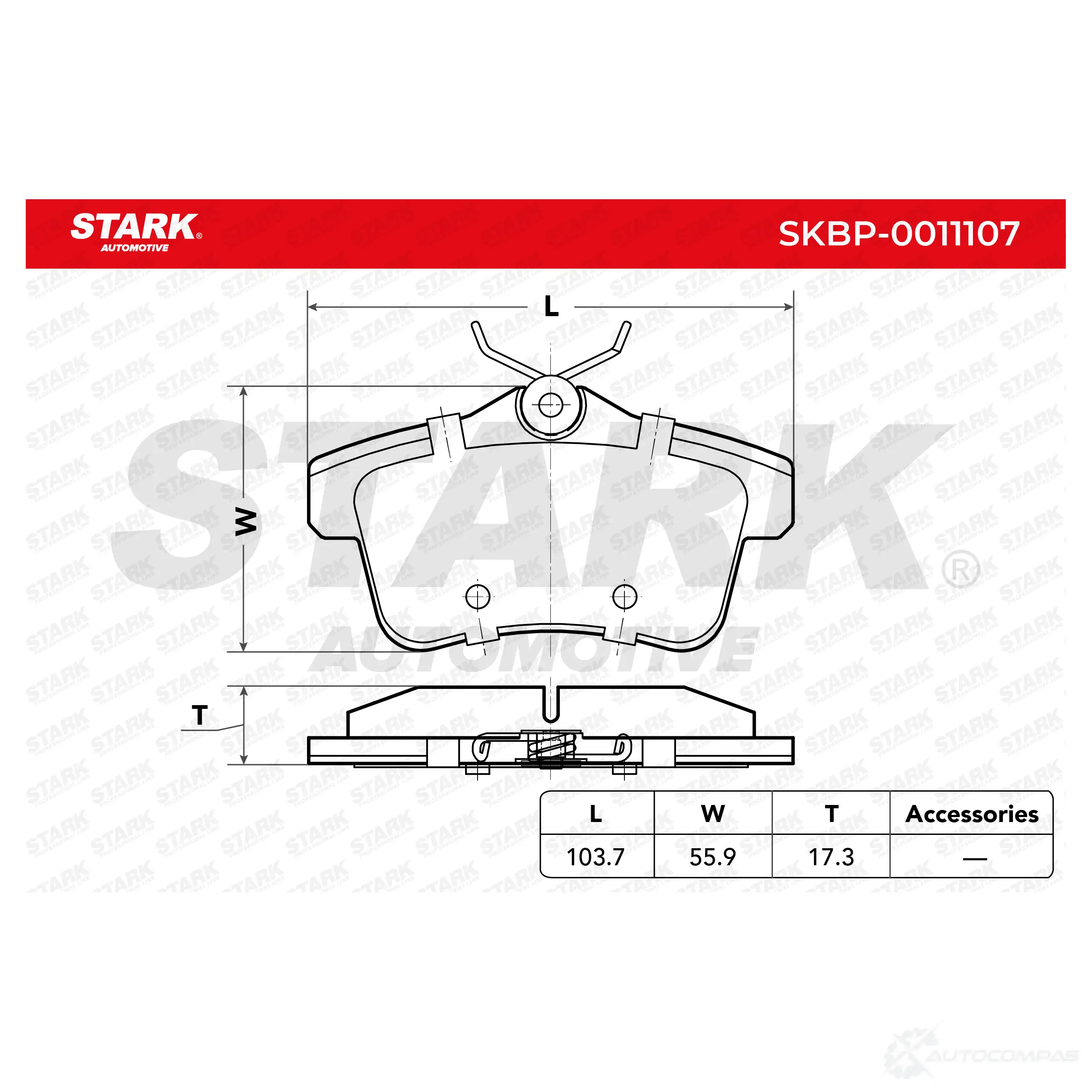 Тормозные колодки, комплект STARK 1437778451 J HLLO skbp0011107 изображение 1