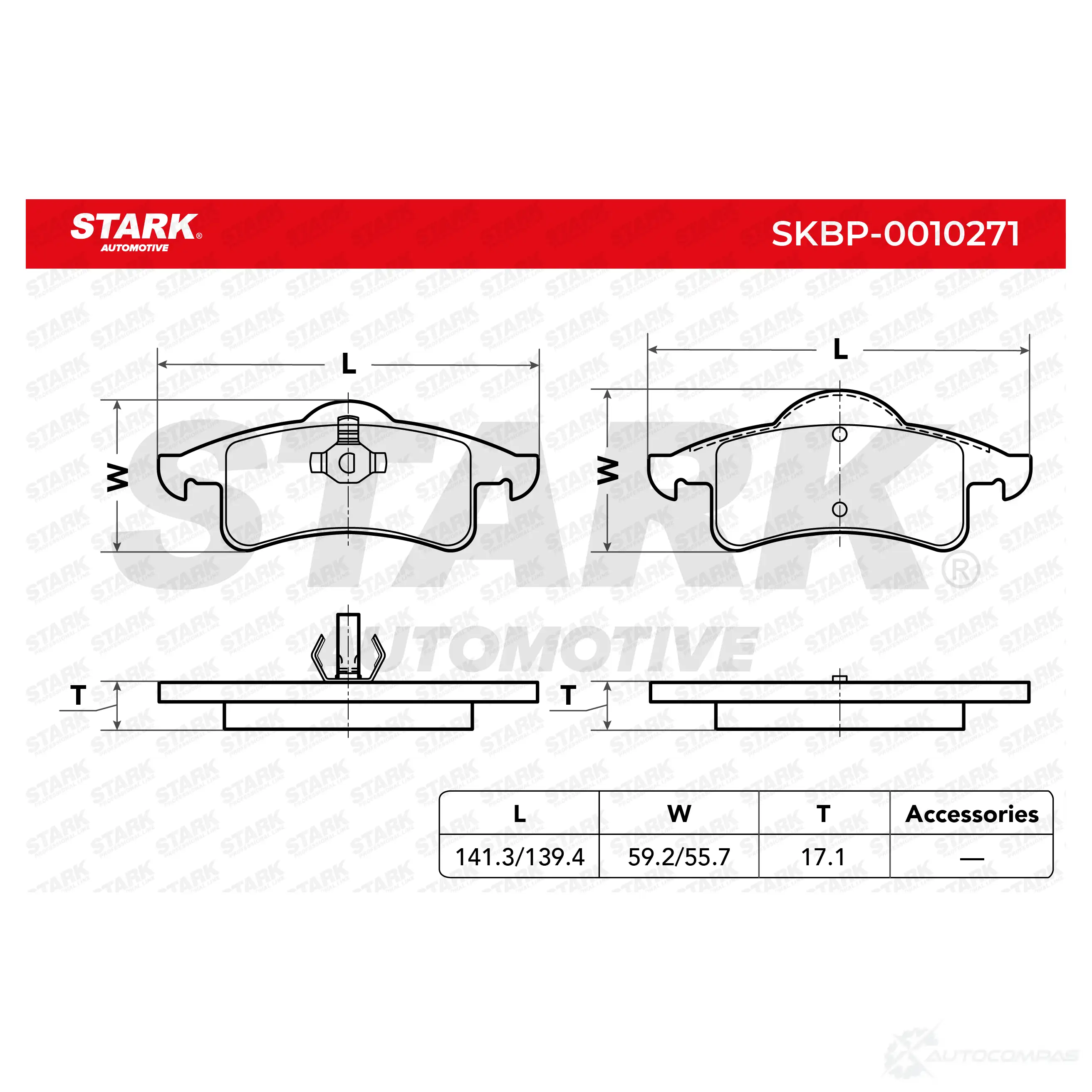 Тормозные колодки, комплект STARK 1437780731 0P28J 47 skbp0010271 изображение 2