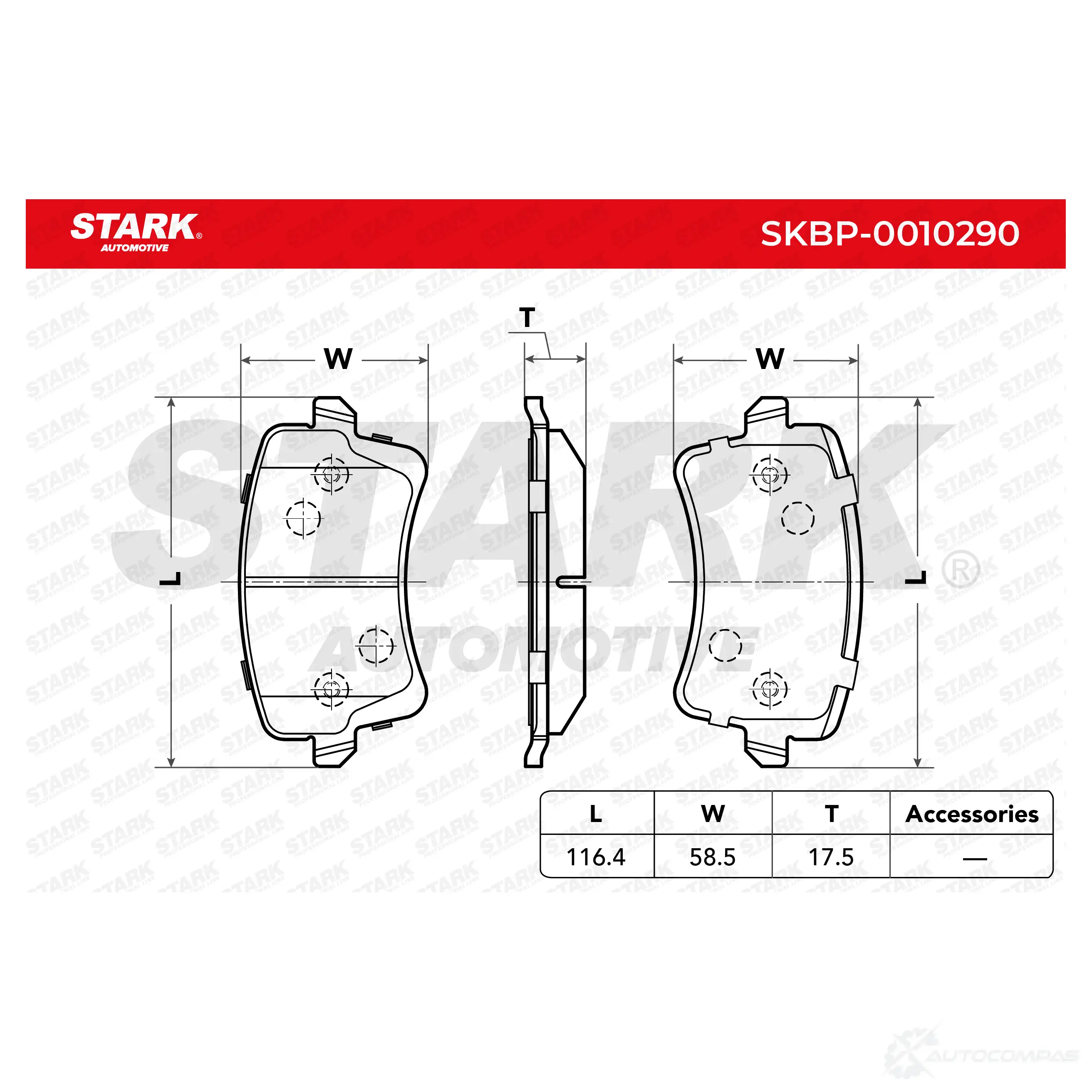 Тормозные колодки, комплект STARK X1H YM 1437781337 skbp0010290 изображение 1