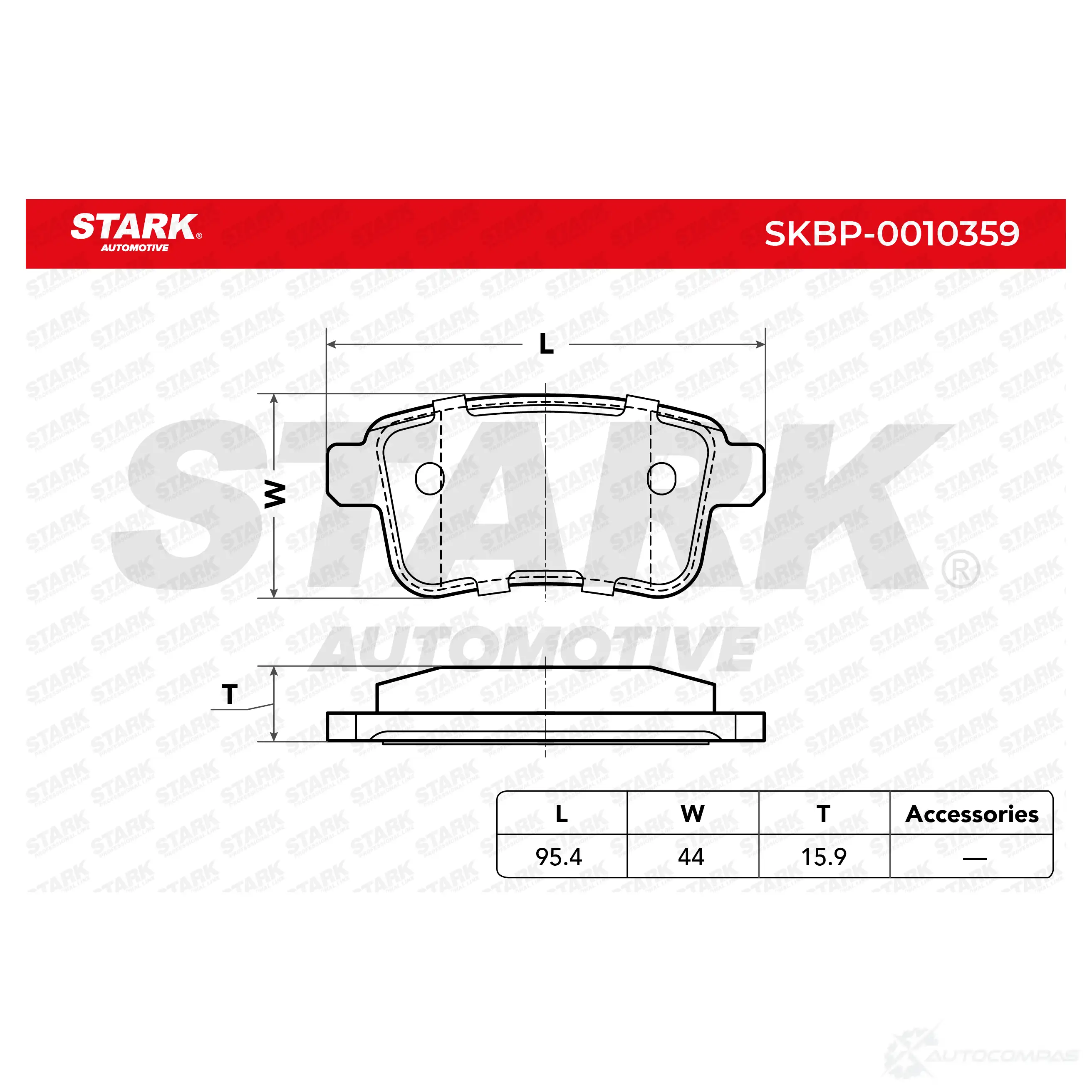 Тормозные колодки, комплект STARK 2X61 ZS 1437778495 skbp0010359 изображение 2