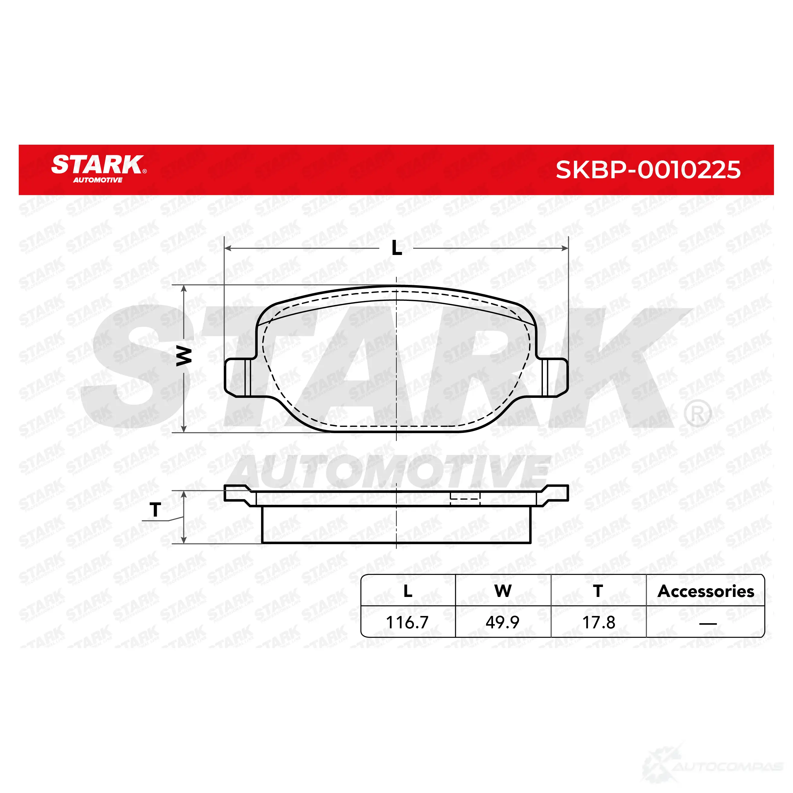 Тормозные колодки, комплект STARK V6M Z8 skbp0010225 1437781043 изображение 2