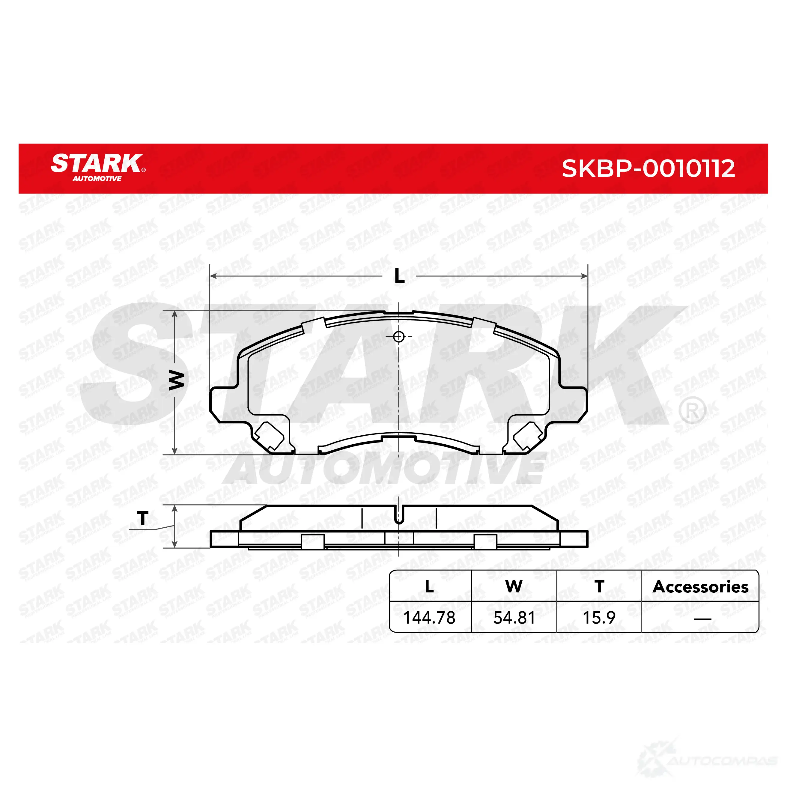 Тормозные колодки, комплект STARK 1437782850 WYMP CO skbp0010112 изображение 1