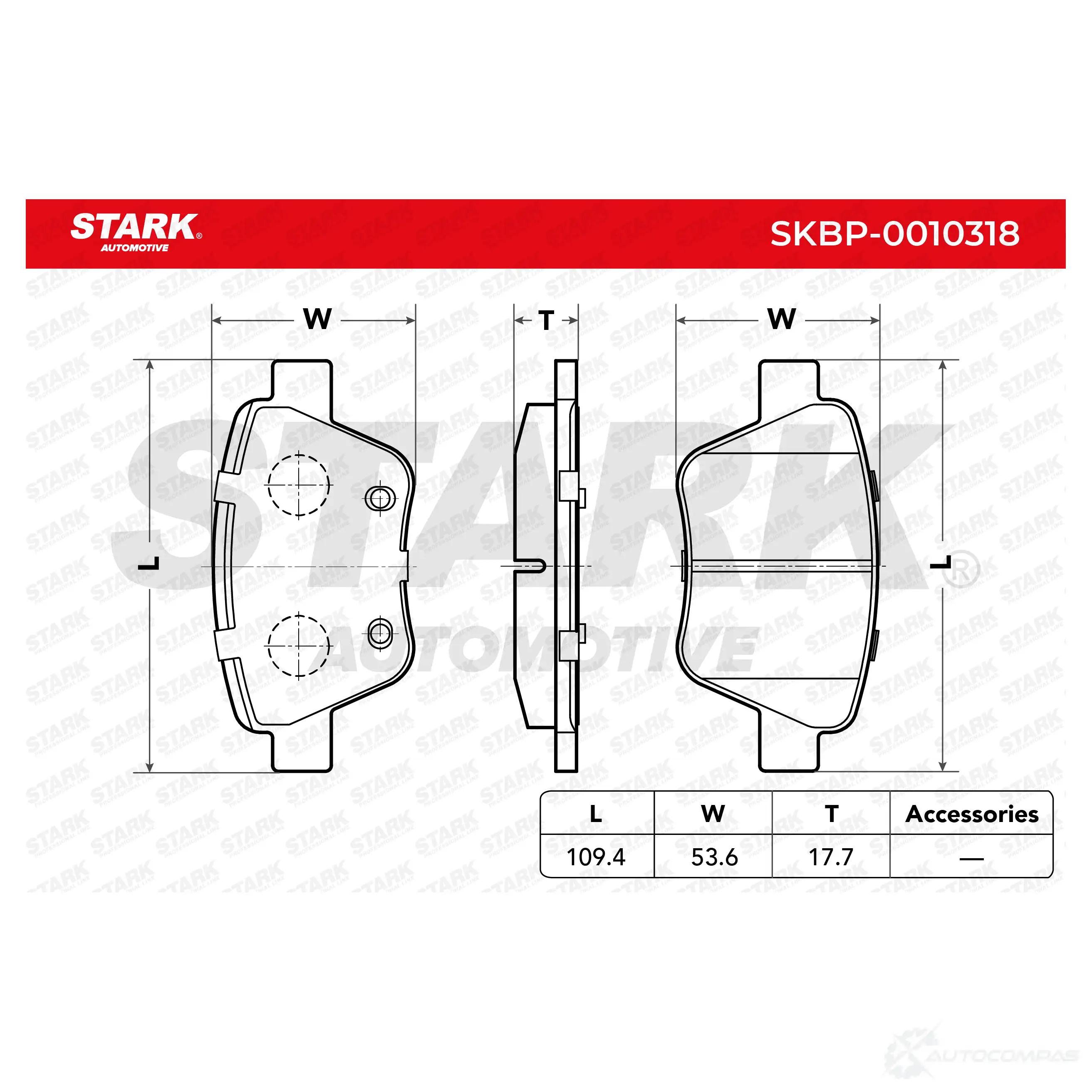 Тормозные колодки, комплект STARK FZZ8 9W 1437779336 skbp0010318 изображение 3