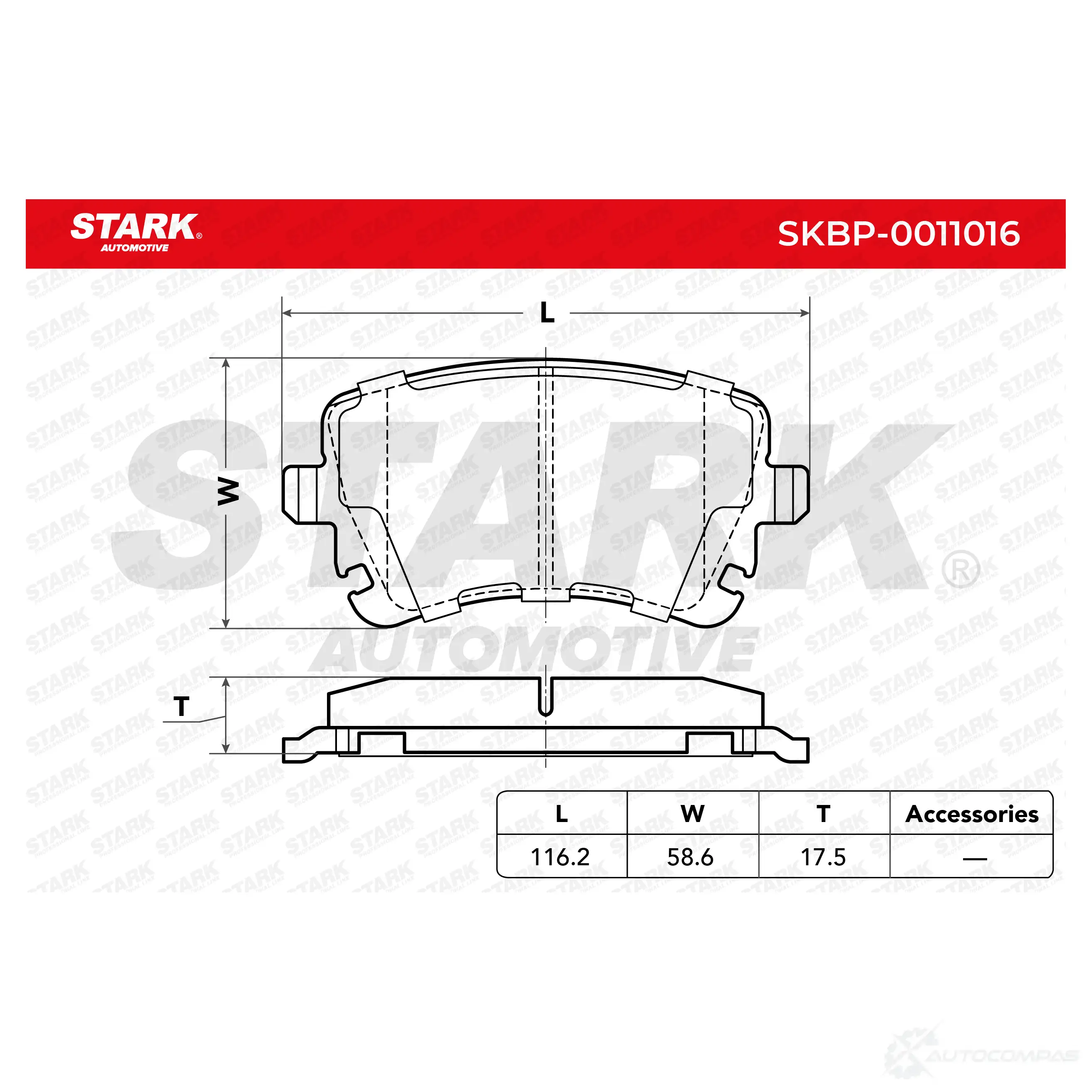 Тормозные колодки, комплект STARK 1437780659 skbp0011016 Y1HU O изображение 2