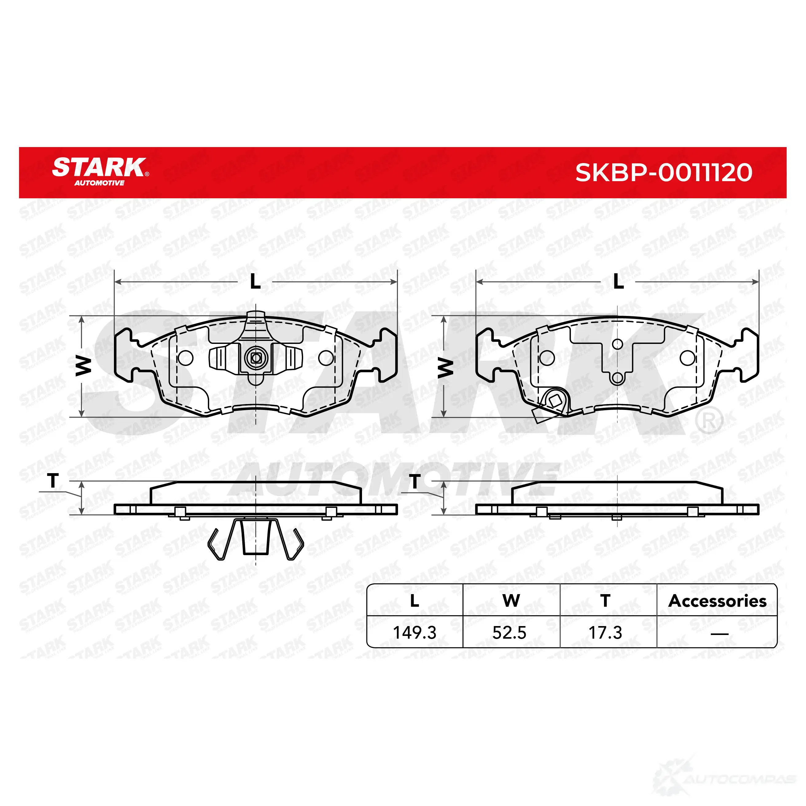 Тормозные колодки, комплект STARK I U1SP 1437781644 skbp0011120 изображение 2