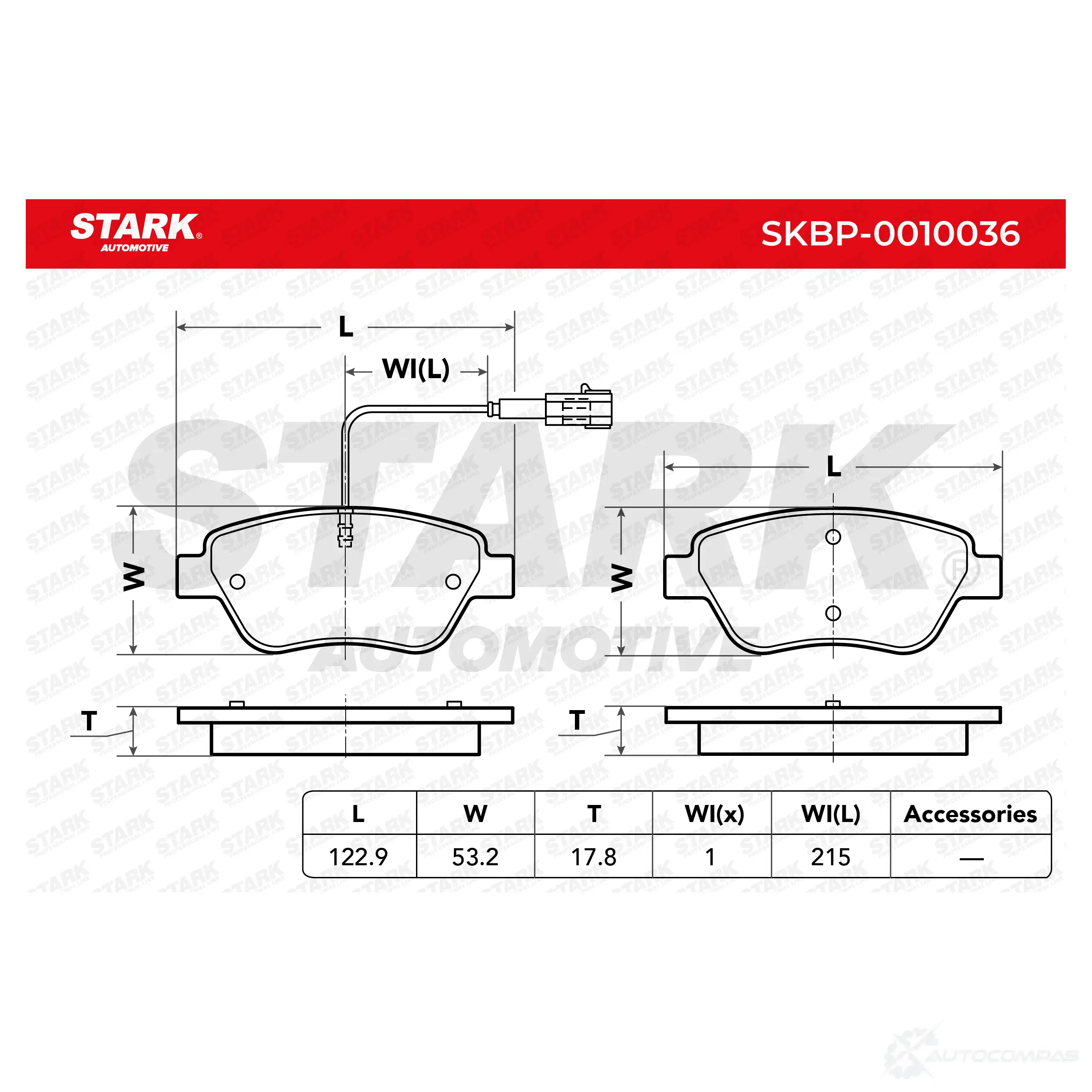 Тормозные колодки, комплект STARK skbp0010036 1437780689 WRXQU 0 изображение 1