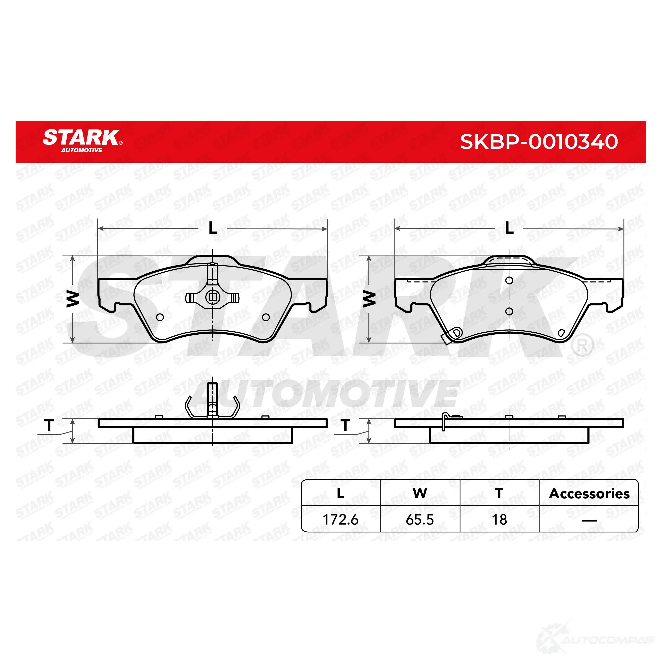 Тормозные колодки, комплект STARK EVCG T 1437783532 skbp0010340 изображение 2