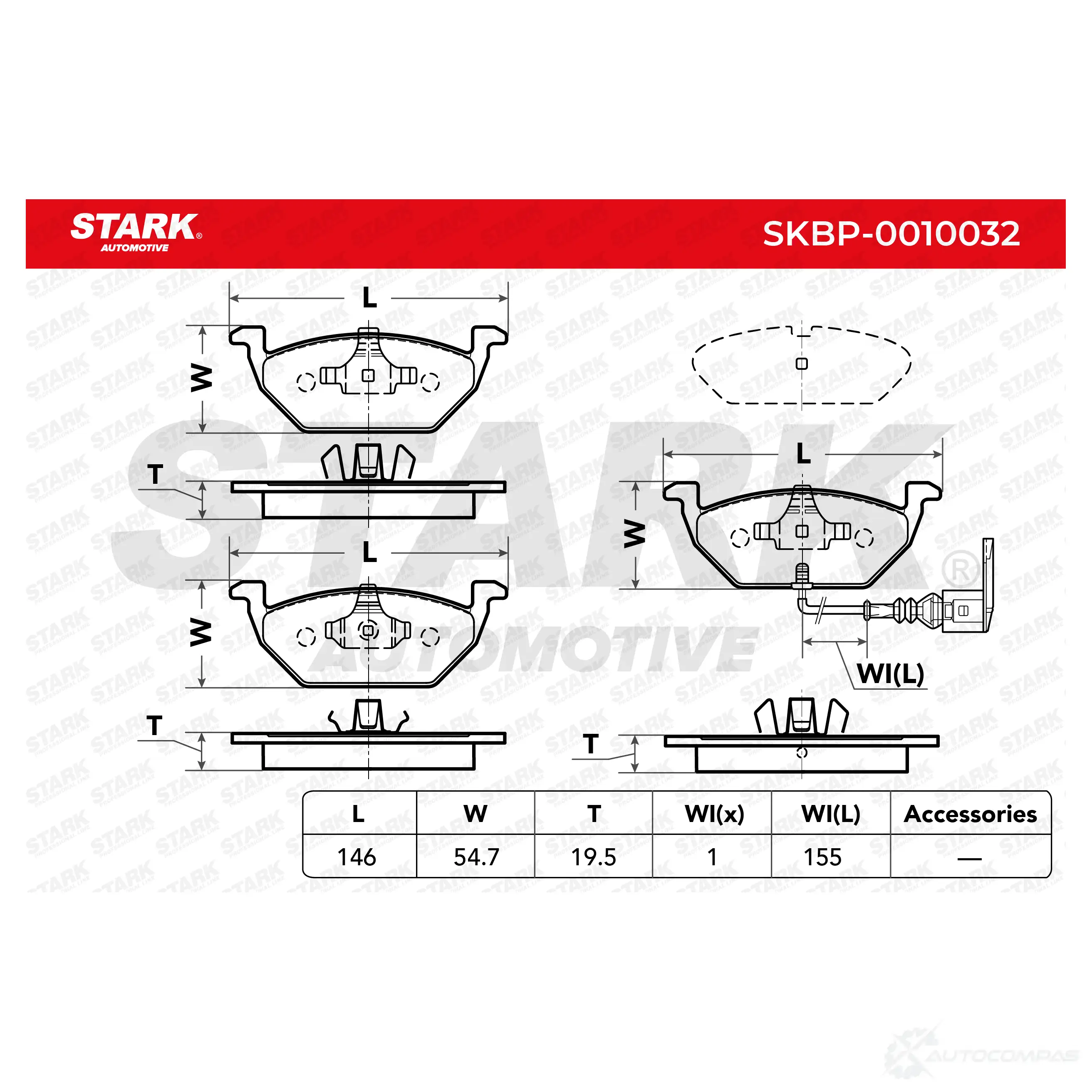 Тормозные колодки, комплект STARK 1437780666 skbp0010032 0 C1HDG изображение 2