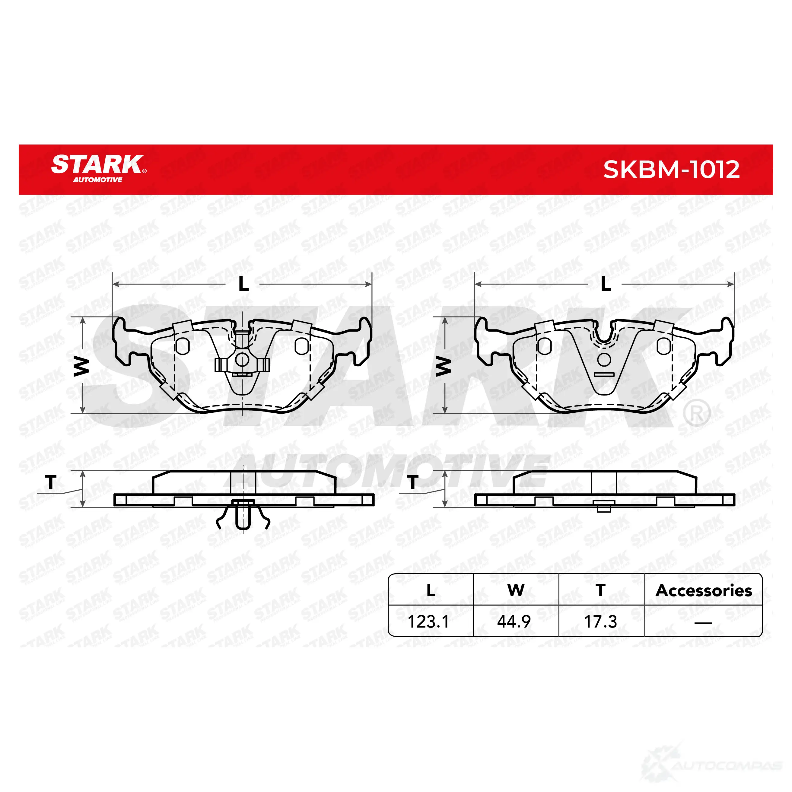 Тормозные колодки, комплект STARK 1437780343 skbm1012 EIYS N3 изображение 1