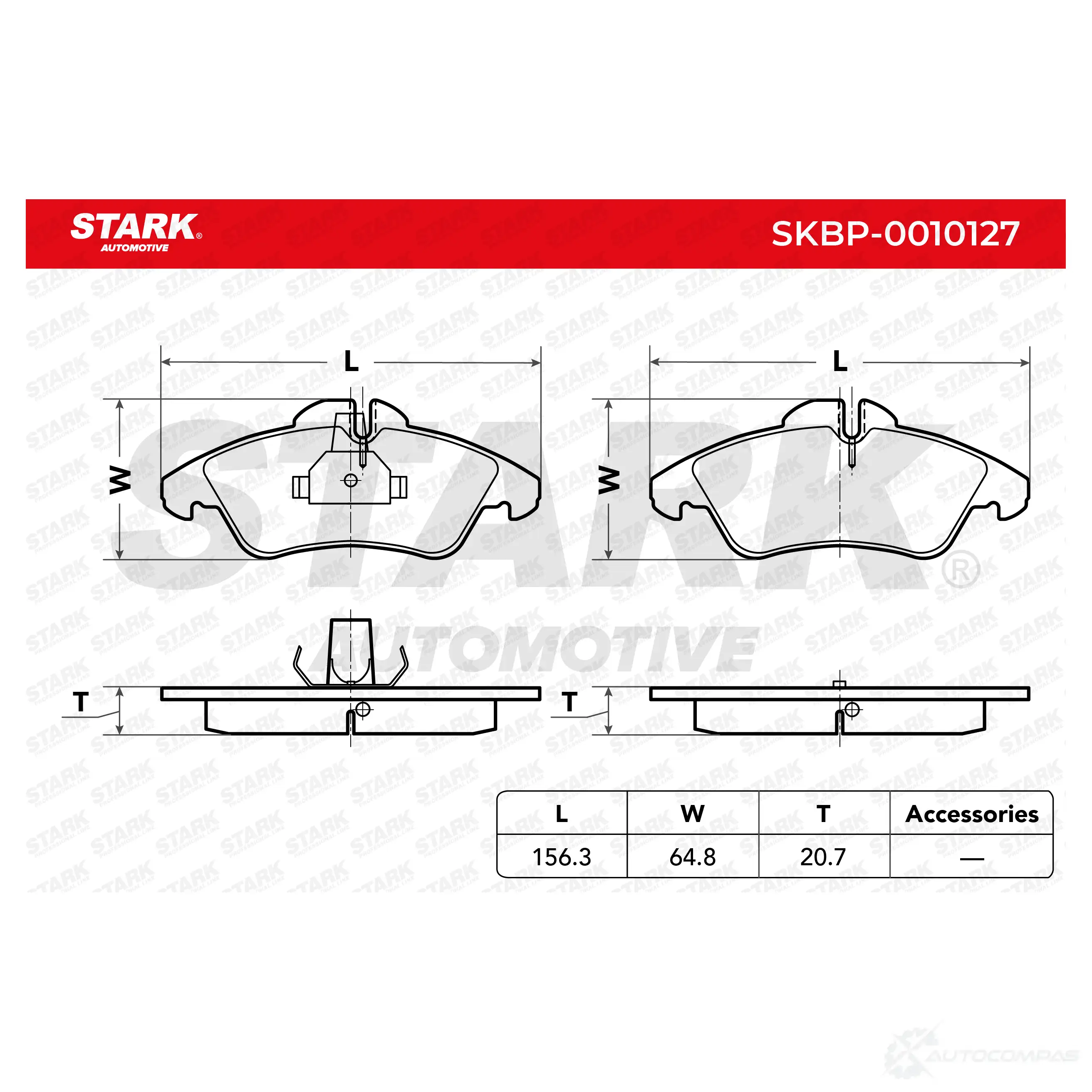 Тормозные колодки, комплект STARK 9H5 25Y 1437781306 skbp0010127 изображение 2
