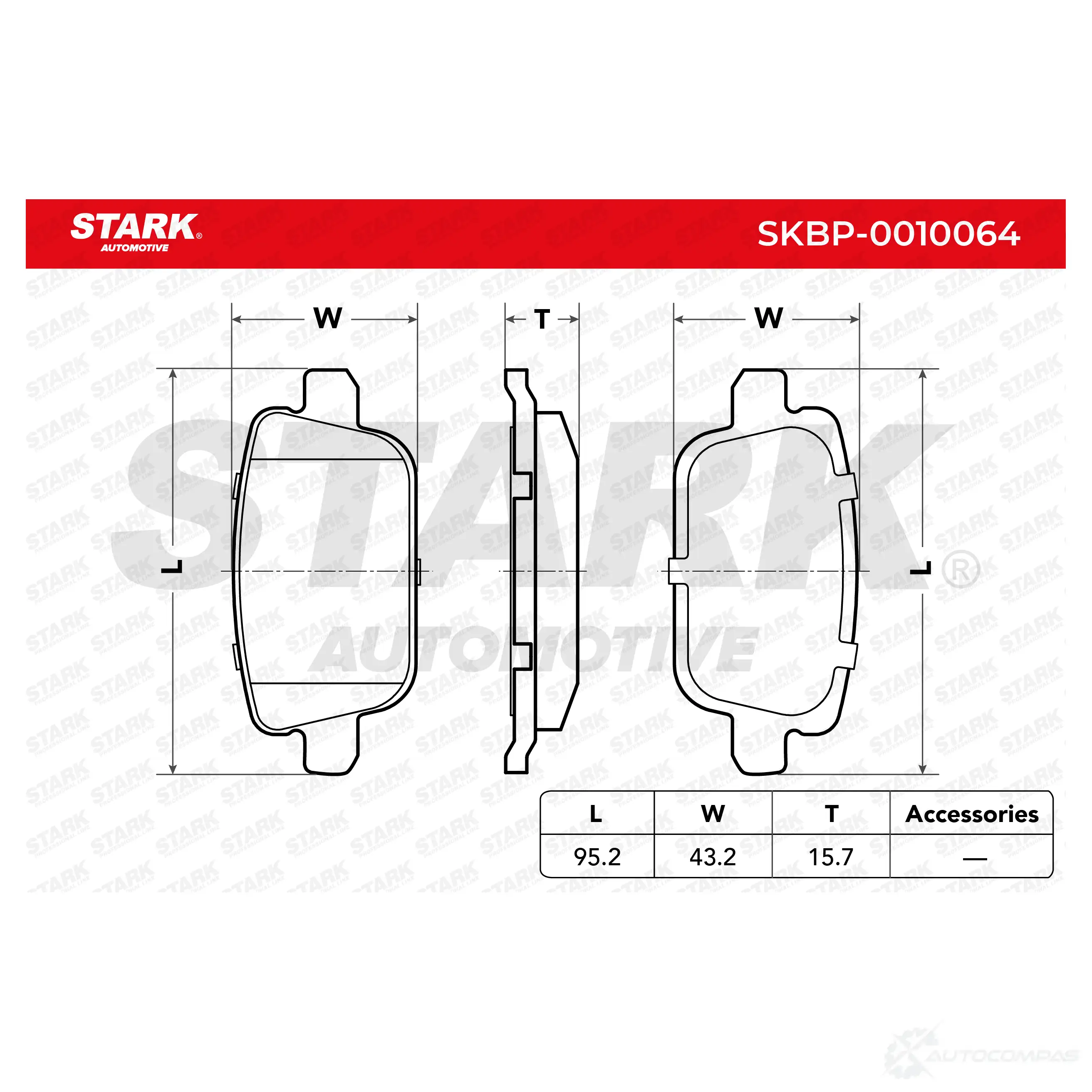 Тормозные колодки, комплект STARK skbp0010064 NHBYKG 2 1437777890 изображение 1