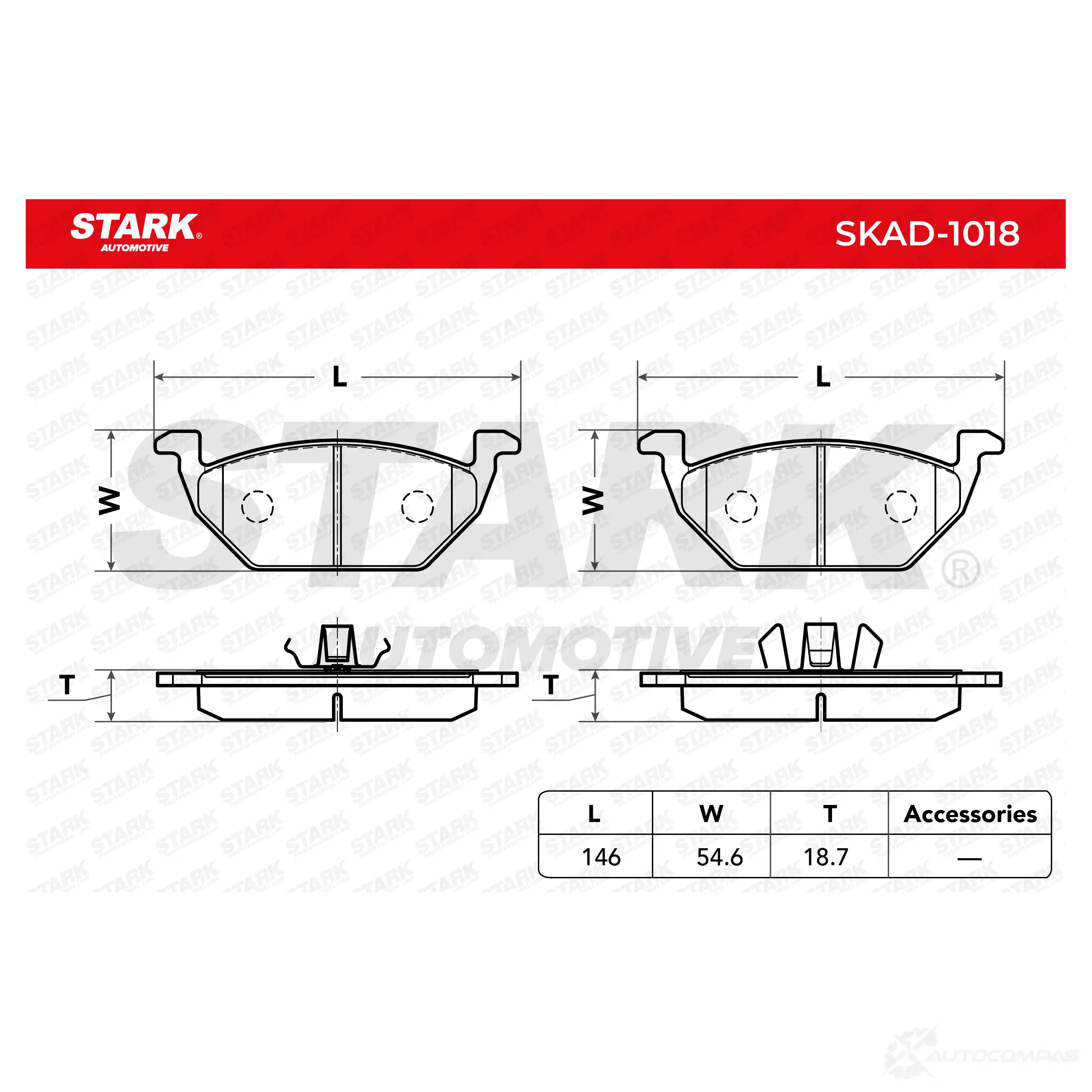 Тормозные колодки, комплект STARK skad1018 0D0D ZB8 1437780129 изображение 3