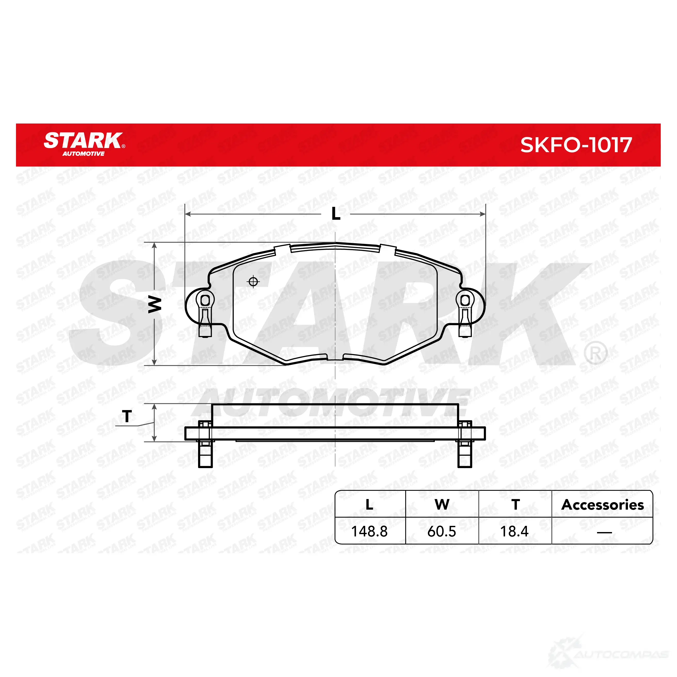 Тормозные колодки, комплект STARK 1437782420 9H5 7X skfo1017 изображение 1