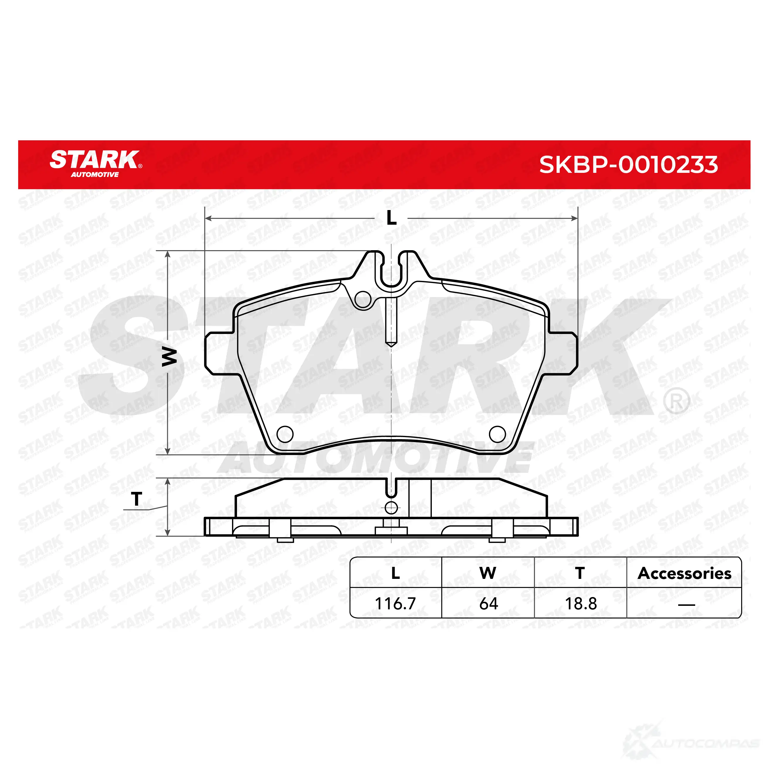 Тормозные колодки, комплект STARK SAM EB6 skbp0010233 1437782042 изображение 1
