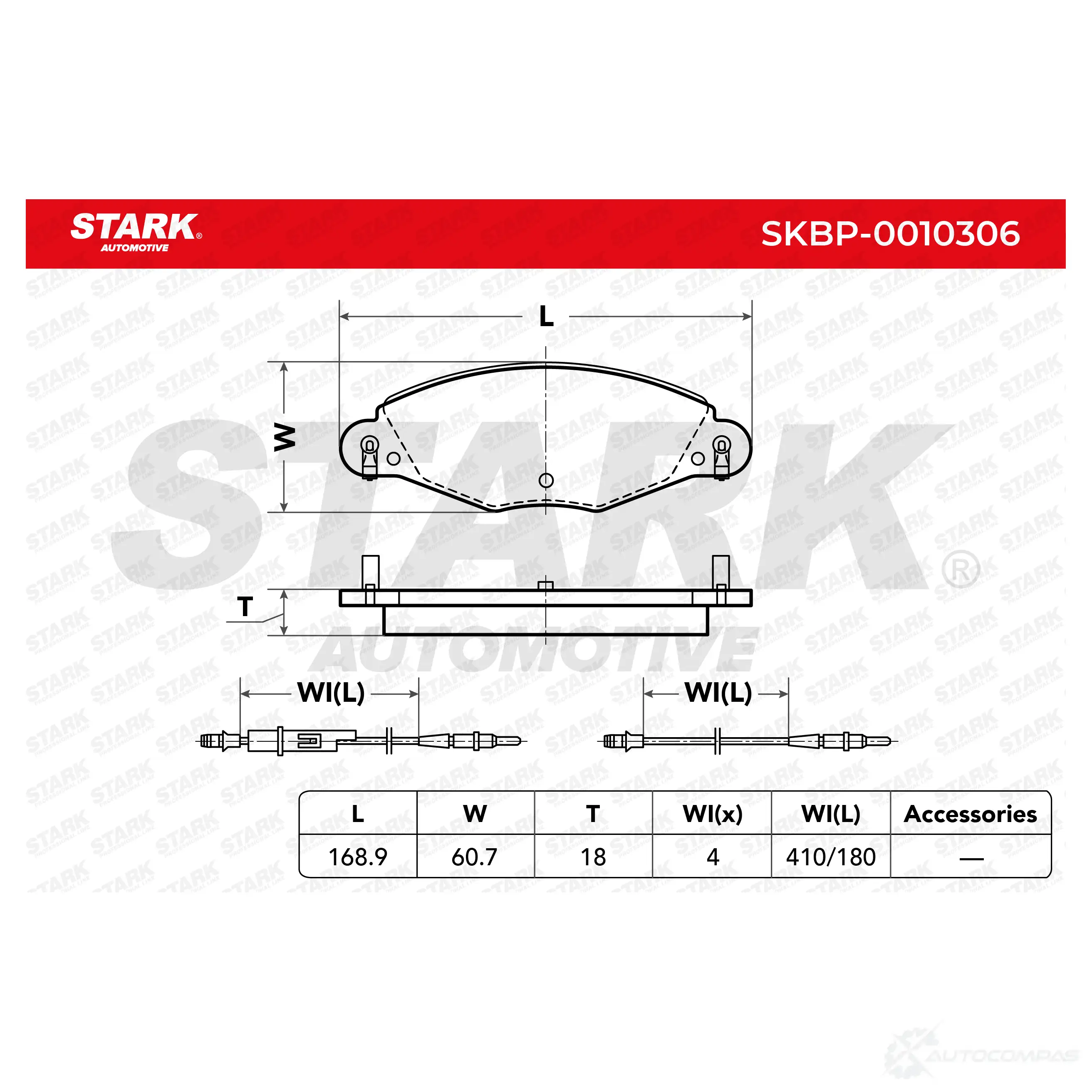 Тормозные колодки, комплект STARK skbp0010306 1437782288 WKTYN UU изображение 2