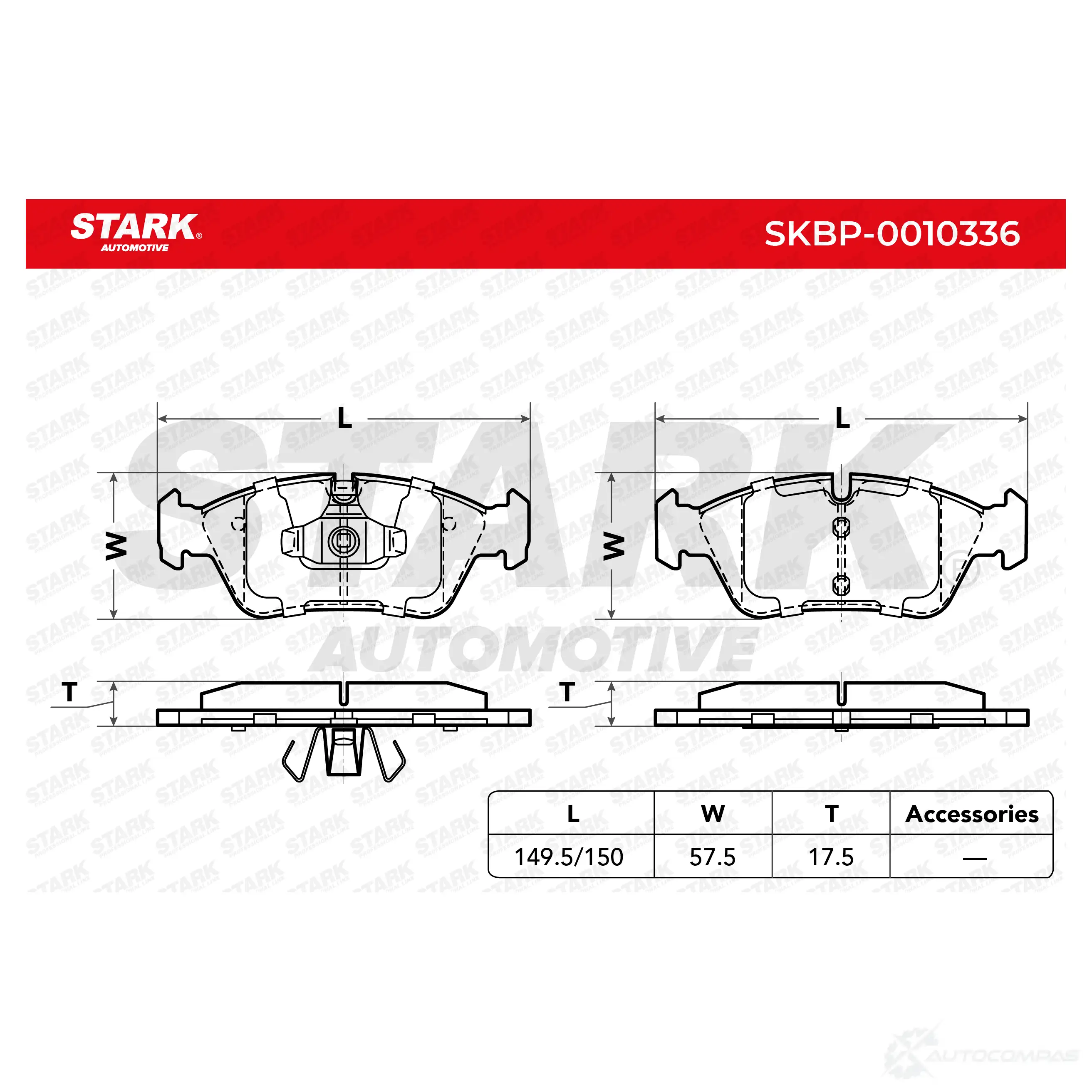 Тормозные колодки, комплект STARK 1437781649 skbp0010336 4M KUJZ изображение 1