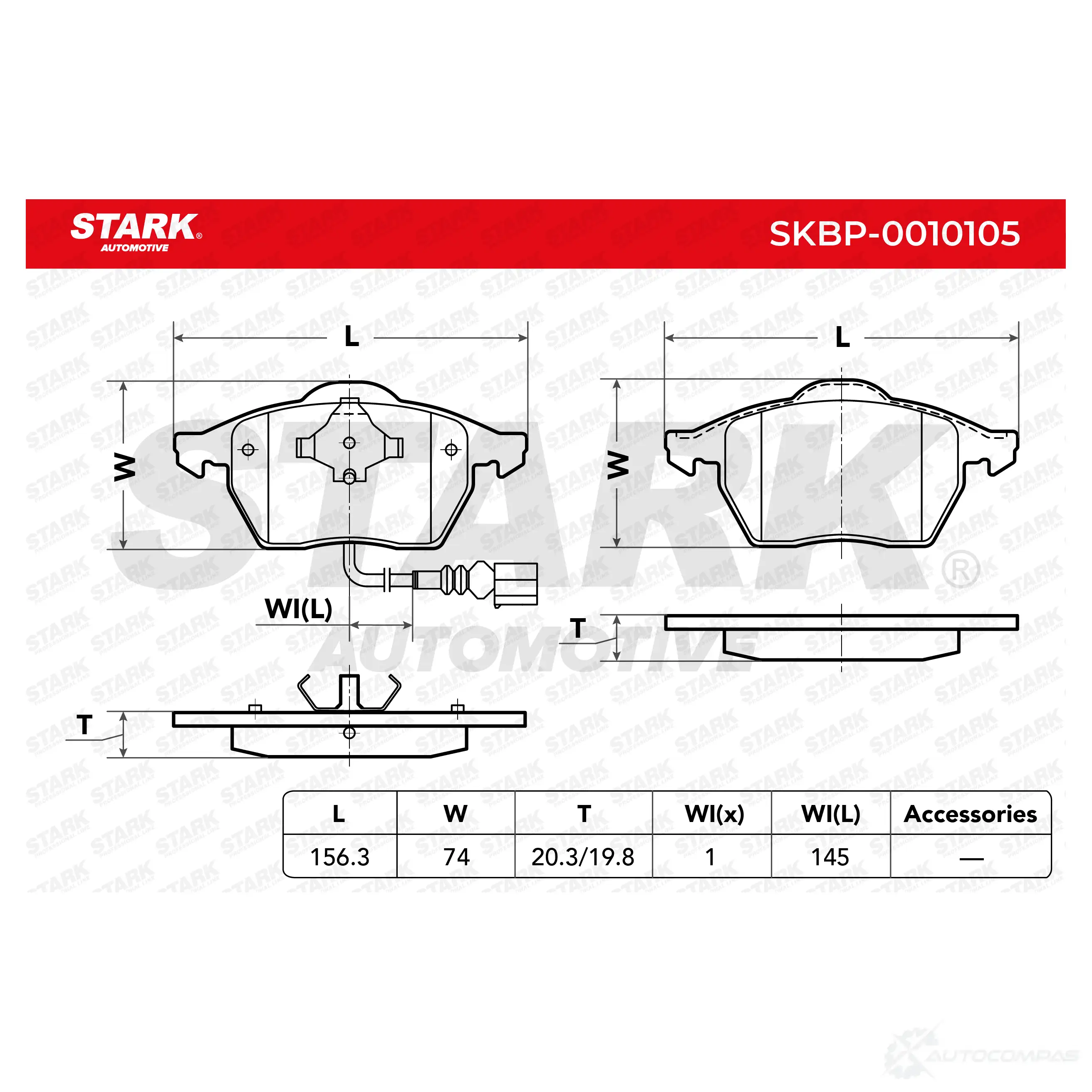 Тормозные колодки, комплект STARK KGY8E D skbp0010105 1438492963 изображение 2