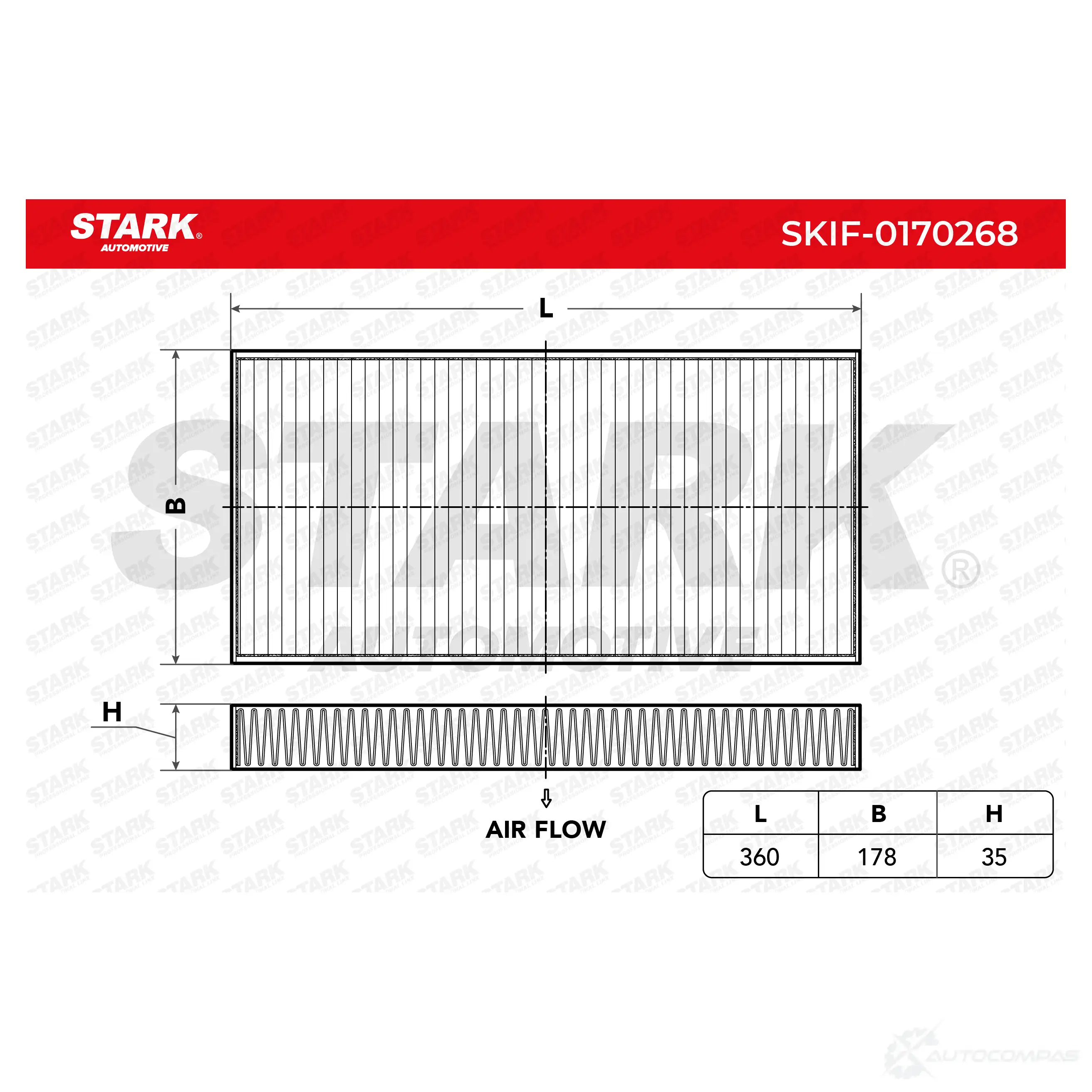 Салонный фильтр STARK 1438021145 DELOD U skif0170268 - Изображение 1