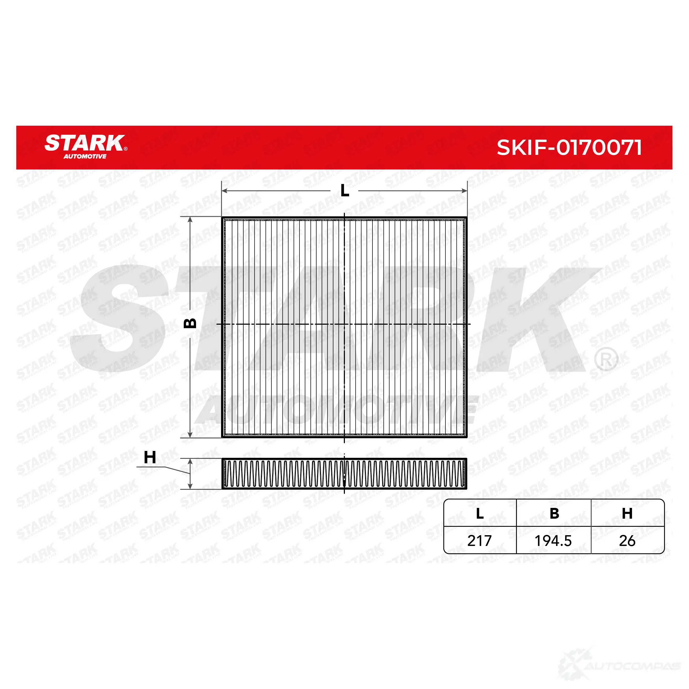 Салонный фильтр STARK RWD3T W 1438020548 skif0170071 изображение 0