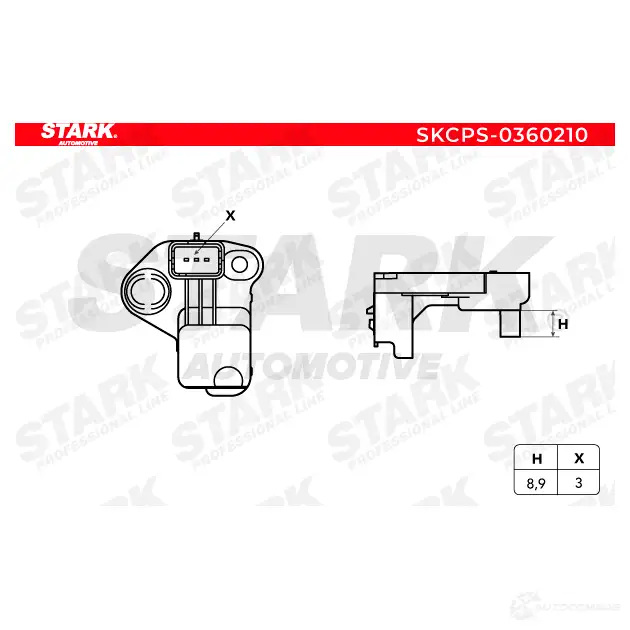 Датчик положения коленвала STARK 1438014902 skcps0360210 YU3I 2J3 изображение 3