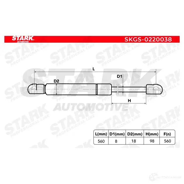 Амортизатор багажника, упор задней двери STARK skgs0220038 L6M2 HL 1437791213 изображение 1