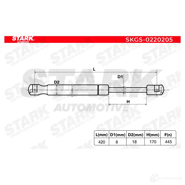 Амортизатор багажника, упор задней двери STARK 1437792145 J2 2EP skgs0220205 изображение 2