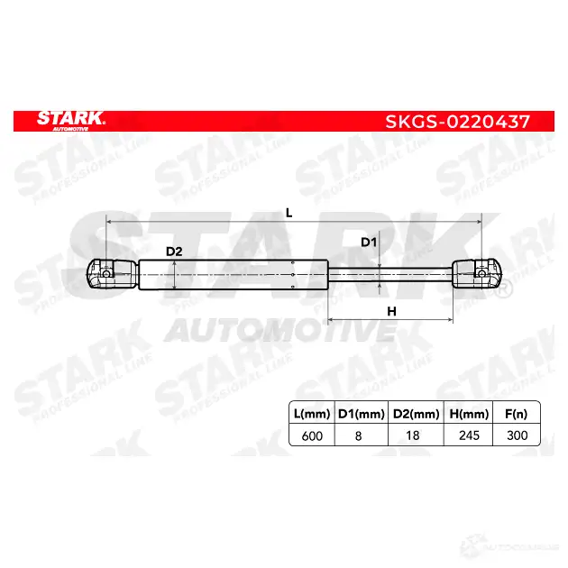 Амортизатор багажника, упор задней двери STARK skgs0220437 1437795016 1MAA BVN изображение 1