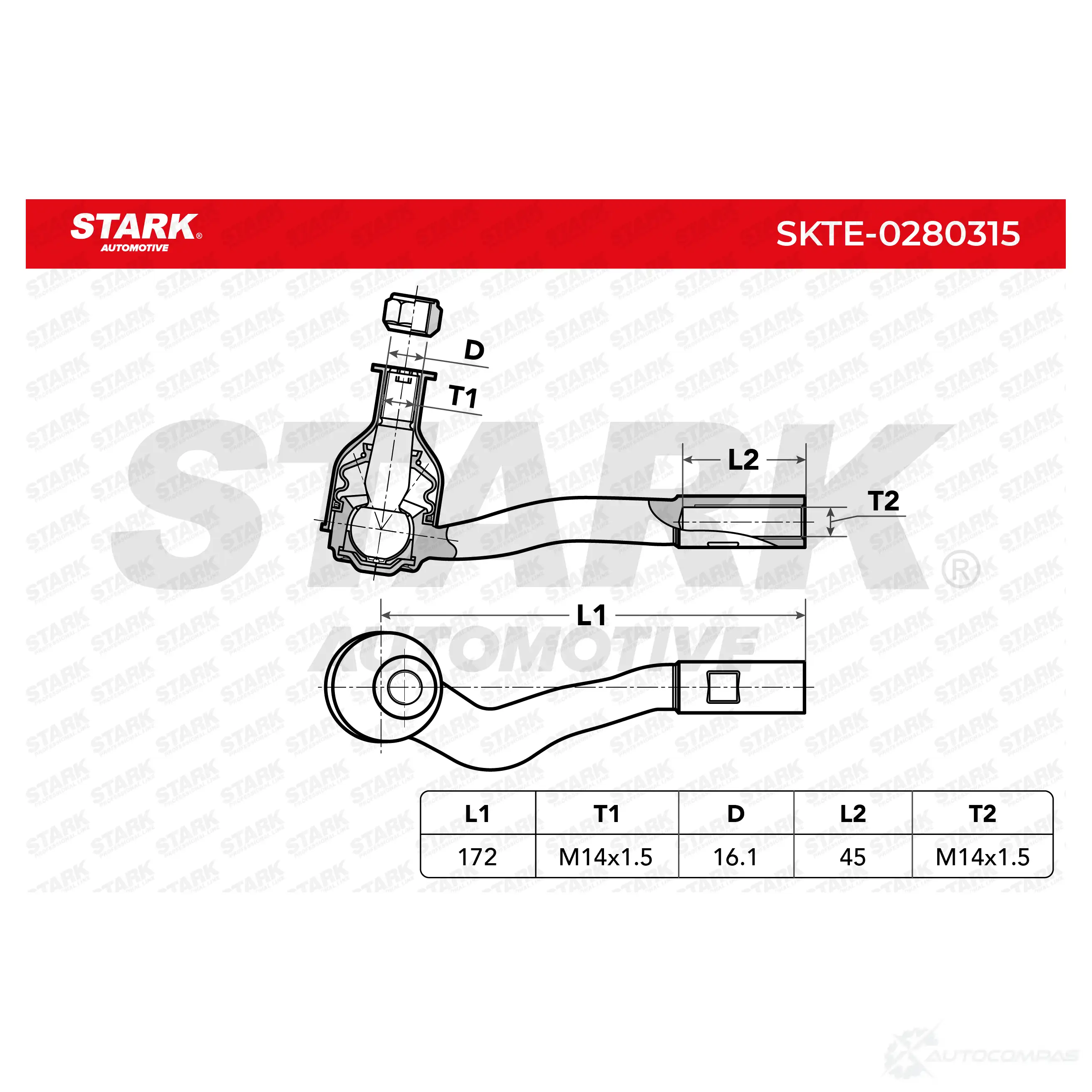 Рулевой наконечник STARK 1437749665 LS 1T9SL skte0280315 изображение 3