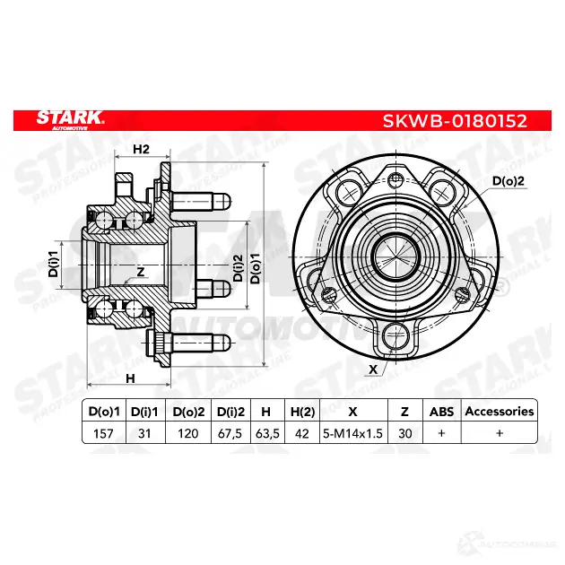 Подшипник ступицы колеса, комплект STARK skwb0180152 CT4 G1W 1438019124 изображение 5