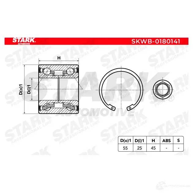 Подшипник ступицы колеса, комплект STARK skwb0180141 1438018127 M64 LO изображение 5