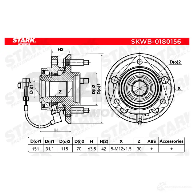Подшипник ступицы колеса, комплект STARK 1438018820 skwb0180156 C EXGE1 изображение 5