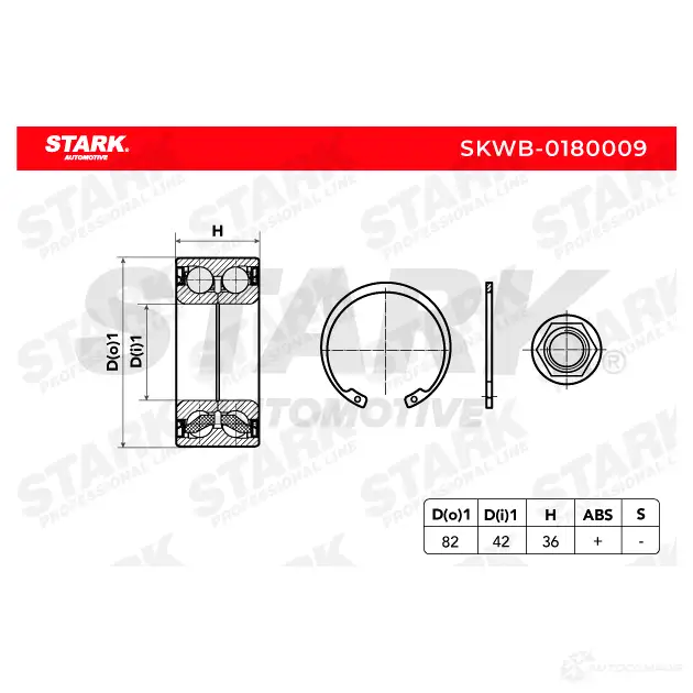 Подшипник ступицы колеса, комплект STARK skwb0180009 M37HR 1 1438018702 изображение 3