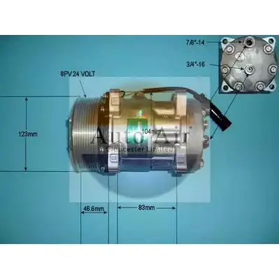 Компрессор кондиционера AUTO AIR GLOUCESTER 1231648617 14-0043 BM 2SYB C3XMLO2 изображение 0