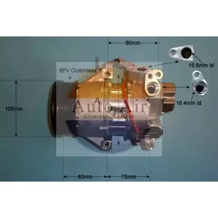 Компрессор кондиционера AUTO AIR GLOUCESTER WFYM8C1 14-0055 6B9F0J L 1231648657