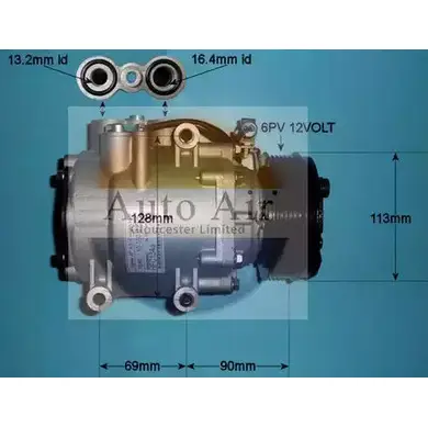 Компрессор кондиционера AUTO AIR GLOUCESTER 14-1029P 1231650757 HZQXH 6 KDHC изображение 0