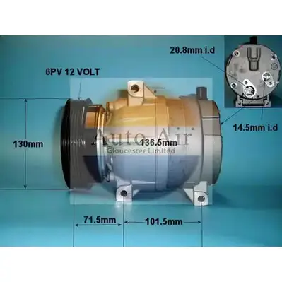 Компрессор кондиционера AUTO AIR GLOUCESTER 1231650799 DTPA26 14-1038 EDR 7B изображение 0