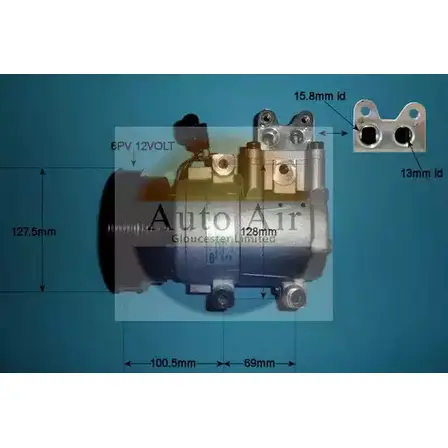 Компрессор кондиционера AUTO AIR GLOUCESTER 1231650807 04 9CUI BO19D 14-1040