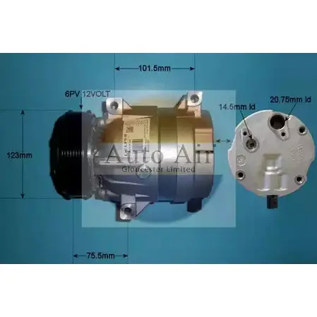 Компрессор кондиционера AUTO AIR GLOUCESTER 14-1101 KB5NVM 1231651071 1 DJUV