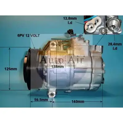 Компрессор кондиционера AUTO AIR GLOUCESTER 4FT04 D 9YP4CO 1231651999 14-1207 изображение 0