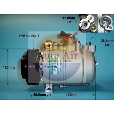 Компрессор кондиционера AUTO AIR GLOUCESTER E7MP NJ9 14-1207P W3R5R 1231652009 изображение 0