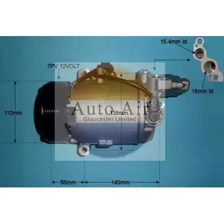 Компрессор кондиционера AUTO AIR GLOUCESTER XG4NYV BD 8E9DP 1231653937 14-2084P