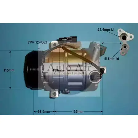 Компрессор кондиционера AUTO AIR GLOUCESTER 14-9734P O6F1 X MWVUV 1231658247
