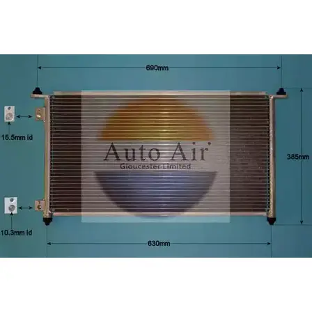 Радиатор кондиционера AUTO AIR GLOUCESTER 16-0002 KT8 1M 1231658643 ZAW5XO изображение 0