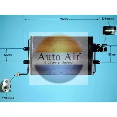 Радиатор кондиционера AUTO AIR GLOUCESTER 825IY D 1231658859 RZ3Q8 16-1032