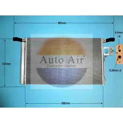 Радиатор кондиционера AUTO AIR GLOUCESTER 1231659311 044HLU 6UJN 7DC 16-1097