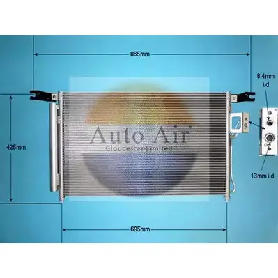Радиатор кондиционера AUTO AIR GLOUCESTER 16-1098 1231659313 3NUD 2 3P7242