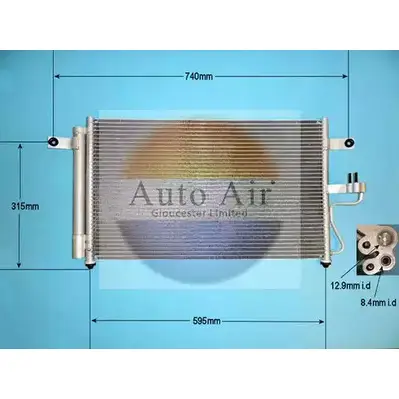 Радиатор кондиционера AUTO AIR GLOUCESTER ROX AA 16-1160 UVLK0 1231659741