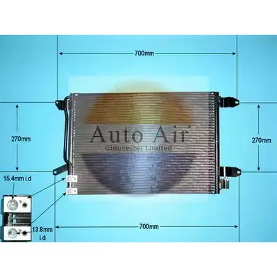 Радиатор кондиционера AUTO AIR GLOUCESTER 5P8HJ9 1231660907 H HQL3 16-1392 изображение 0